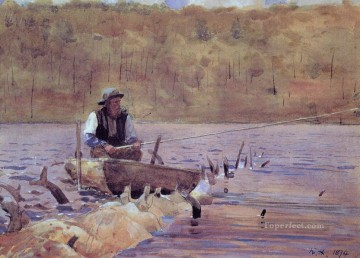 パント釣りをする男 ウィンスロー・ホーマー 水彩 Oil Paintings